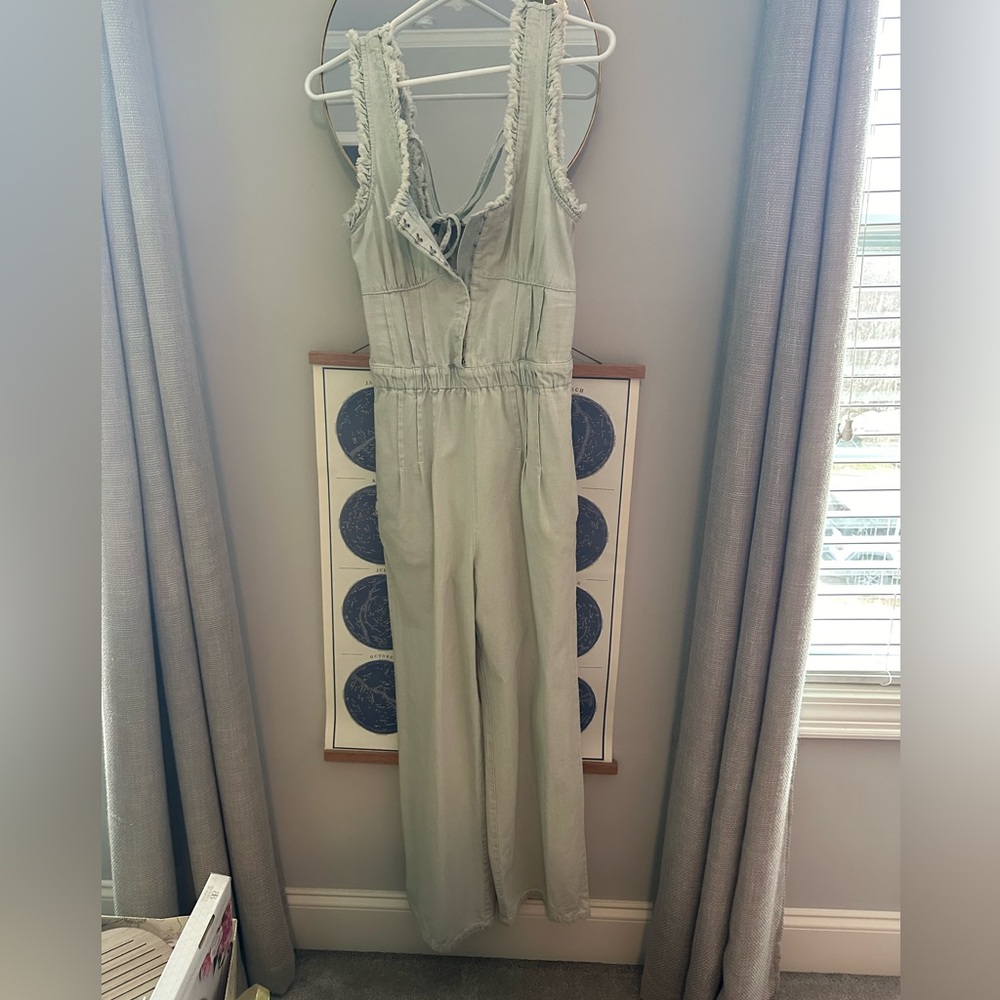 Retro 70s denim jumpsuit